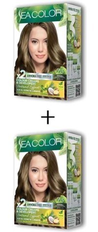 Sea Color 7-3 Fındık Kabuğu Organik Amonyaksız Vegan Krem Saç Boyası 2x50 ml