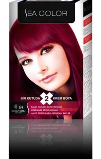 Sea Color 4-65 Şarap Kızılı Krem Saç Boyası 3x50 ml