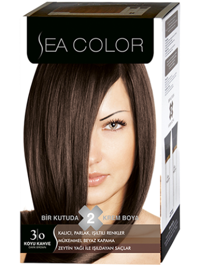 Sea Color 3-0 Koyu Kahve Krem Saç Boyası 3x50 ml