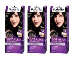 Palette Göz Alıcı 1-0 Siyah Krem Saç Boyası 3x50 ml