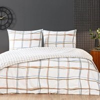 Taç Rokkie Ranforce 160x220 cm Lastikli Geometrik Tek Kişilik Nevresim Takımı Beyaz