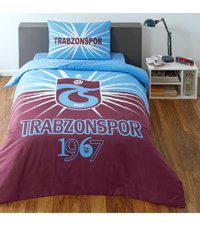 Taç Pamuk 160x220 cm Lastikli Trabzonspor Tek Kişilik Nevresim Takımı Bordo-Mavi