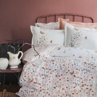 Apricitas Home Papillo Ranforce 160x220 cm Lastikli Çiçekli Tek Kişilik Nevresim Takımı Çok Renkli