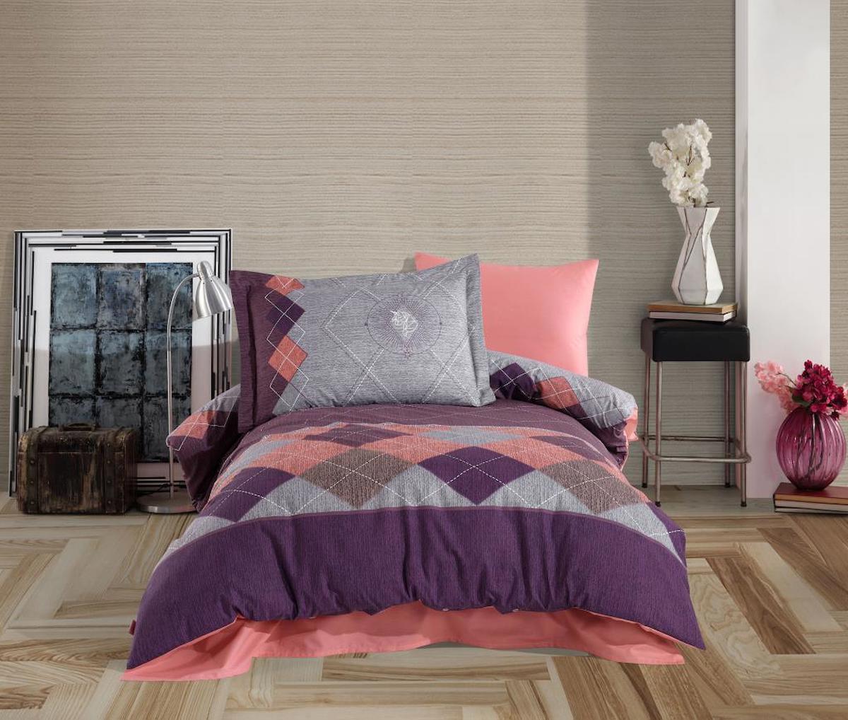 Hobby Poplin 160x220 cm Lastikli Tek Kişilik Nevresim Takımı Pembe