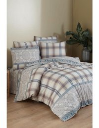 Çeyiz Diyarı Piroska Pamuk-Polyester 160x200 cm Lastikli Tek Kişilik Nevresim Takımı Bej