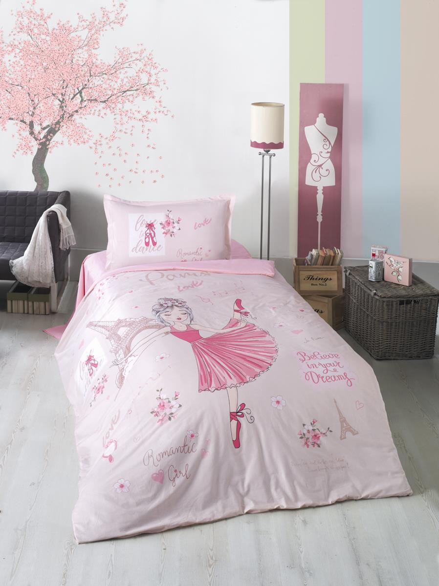 Clasy Pamuk 160x220 cm Lastikli Çocuk Tek Kişilik Nevresim Takımı Pembe