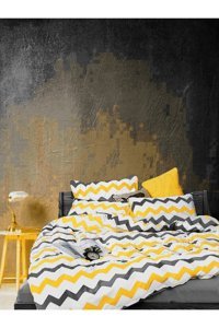 Lotus Pamuk 160x220 cm Lastikli Tek Kişilik Nevresim Takımı Sarı
