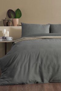 Doqu Home Pure Line Pamuk 160x220 cm Lastikli Tek Kişilik Nevresim Takımı Yeşil