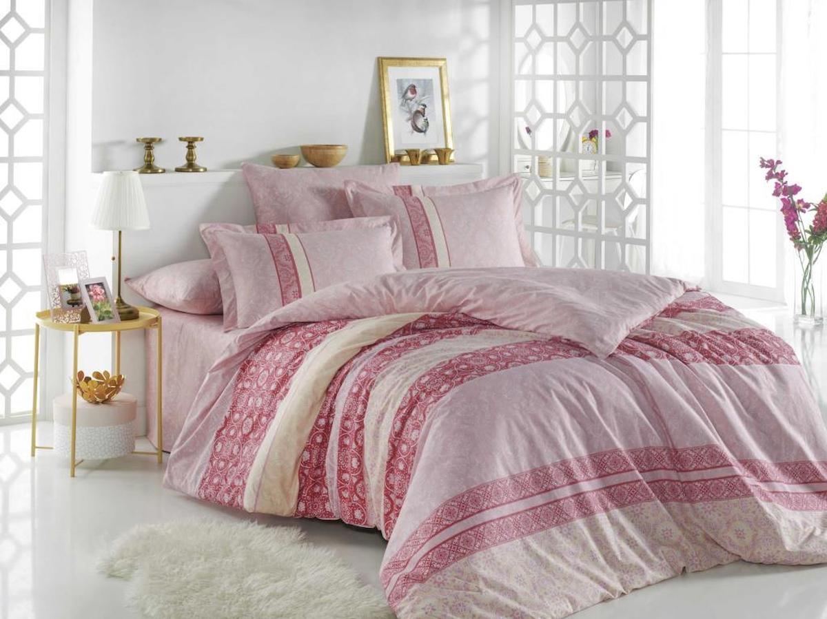 Hobby Emma Poplin 160x220 cm Lastikli Tek Kişilik Nevresim Takımı Pembe