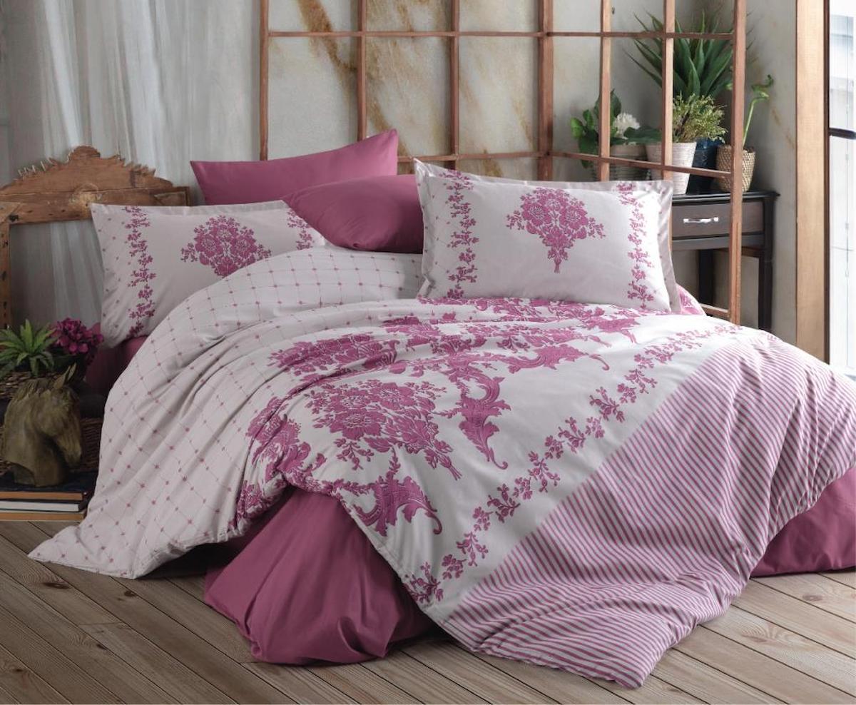 Clasy Anka Ranforce 160x220 cm Lastikli Çiçekli Tek Kişilik Nevresim Takımı Beyaz-Pembe