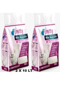 Pretty Bebek Pudrası Kokulu Topaklanan İnce Taneli Bentonit Kedi Kumu 2x10 lt