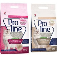 Proline Pudra Vanilya Kokulu Topaklanan İnce Taneli Bentonit Kedi Kumu 2x10 lt