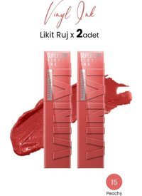 Maybelline New York Super Stay Vınyl Ink 15 Peachy Parlak Likit Fırçalı Ruj