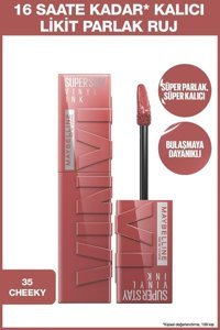 Maybelline New York Super Stay Vinyl 35 Cheeky Parlak Likit Fırçalı Ruj
