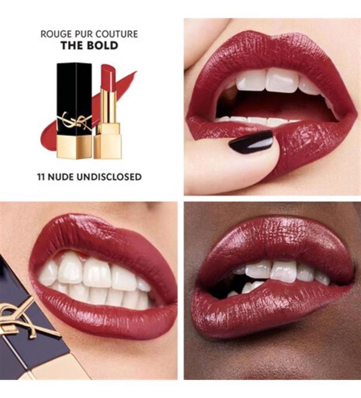 Yves Saint Laurent Rouge Pur Couture The Bold 11 Nude Undisclosed Kalıcı Işıltılı Krem Lipstick Ruj
