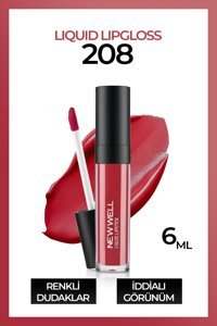 New Well 208 Yarı Parlak Likit Fırçalı Ruj