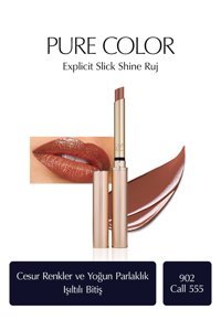 Estée Lauder Pure Color Explicit Slick Shine 902 Call 555 Işıltılı Krem Lipstick Ruj