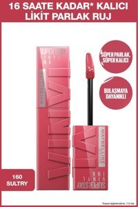 Maybelline New York Super Stay Vınyl Ink 160 Sultry Kalıcı Parlak Likit Fırçalı Ruj