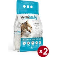 Benty Sandy Marsilya Sabunu Kokulu Topaklanan İnce Taneli Bentonit Kedi Kumu 2x5 lt