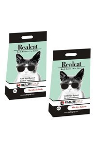Real Cat Marsilya Sabunu Kokulu Topaklanan İnce Taneli Bentonit Kedi Kumu 20 lt