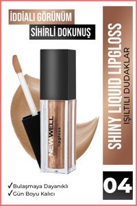 New Well Shiny 4 Parlak Likit Fırçalı Ruj