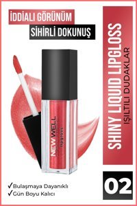 New Well Shiny 2 Parlak Likit Fırçalı Ruj