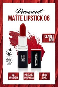New Well Permanent Matte 6 Claret Red Kalıcı Mat Krem Lipstick Ruj