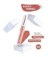 Cecile Rose Water 3 Mat Likit Fırçalı Ruj