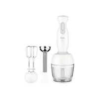 Fakir 900 ml Plastik Hazneli Turbolu 4 Bıçaklı 3'lü Blender Seti Beyaz