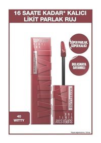 Maybelline New York Super Stay Vınyl Ink 40 Witty Parlak Likit Fırçalı Ruj