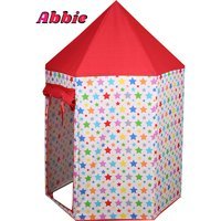 Abbie Yıldızlı Şato Üçgen Unisex Oyun Çadırı Kırmızı