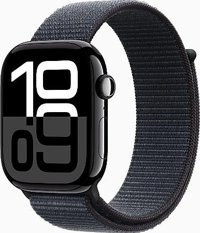 Apple Watch Series 10 GPS + Cellular WatchOS Su Geçirmez 46 mm Arduvaz Titanyum Kasa ve Siyah Spor Loop Kordon Dikdörtgen Unisex Akıllı Saat