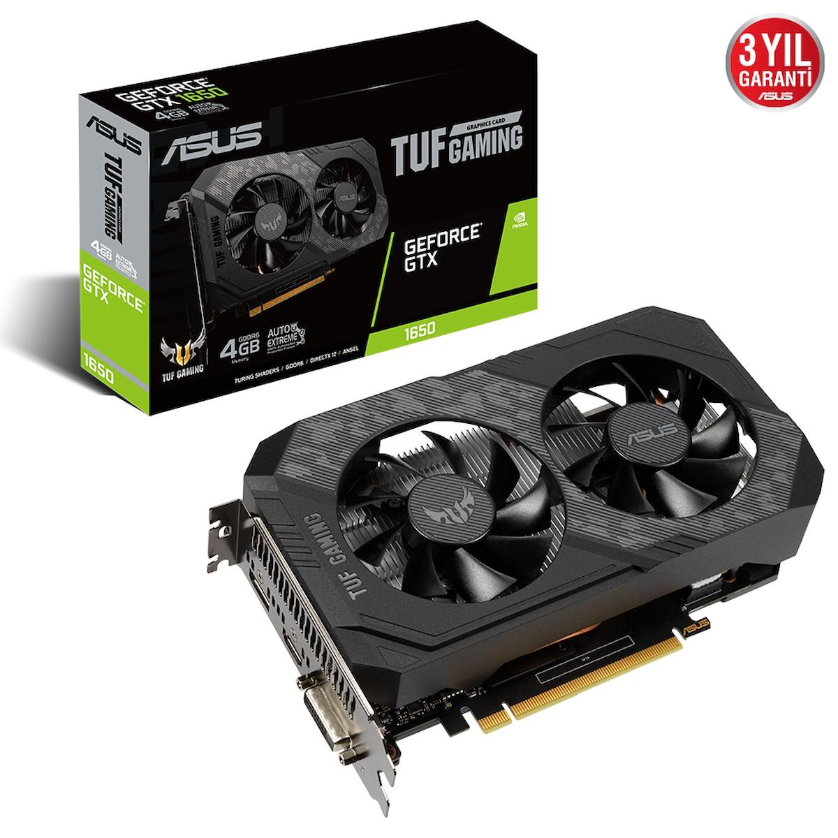 Asus TUF Gaming GTX 1650 4 GB GDDR6 PCI-Express 3.0 DX 12 2 Fanlı 128 Bit Masaüstü NVIDIA Ekran Kartı
