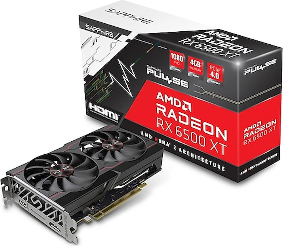 Sapphire Pulse RX 6500 XT 4 GB GDDR6 PCI-Express 4.0 DirectX 12 Ultimate Crossfire 2 Fanlı 64 Bit Masaüstü AMD Ekran Kartı