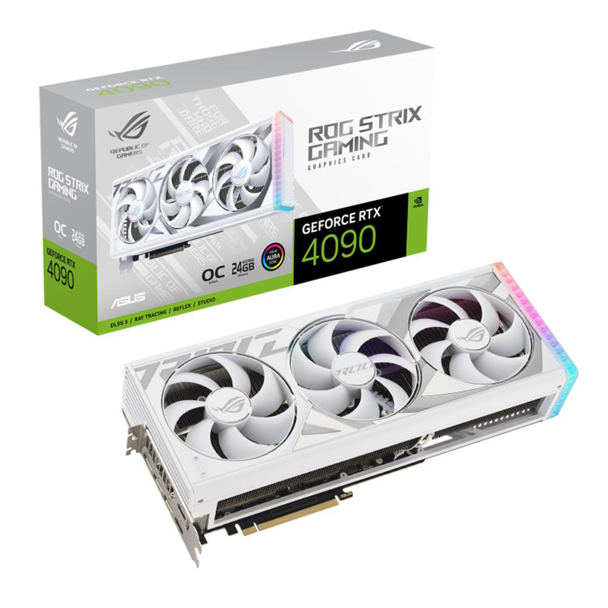 Asus ROG Strix RTX 4090 2X OC WHITE 24 GB GDDR6X PCI-Express 4.0 DirectX 12 Ultimate 3 Fanlı 384 Bit Gaming NVIDIA Ekran Kartı