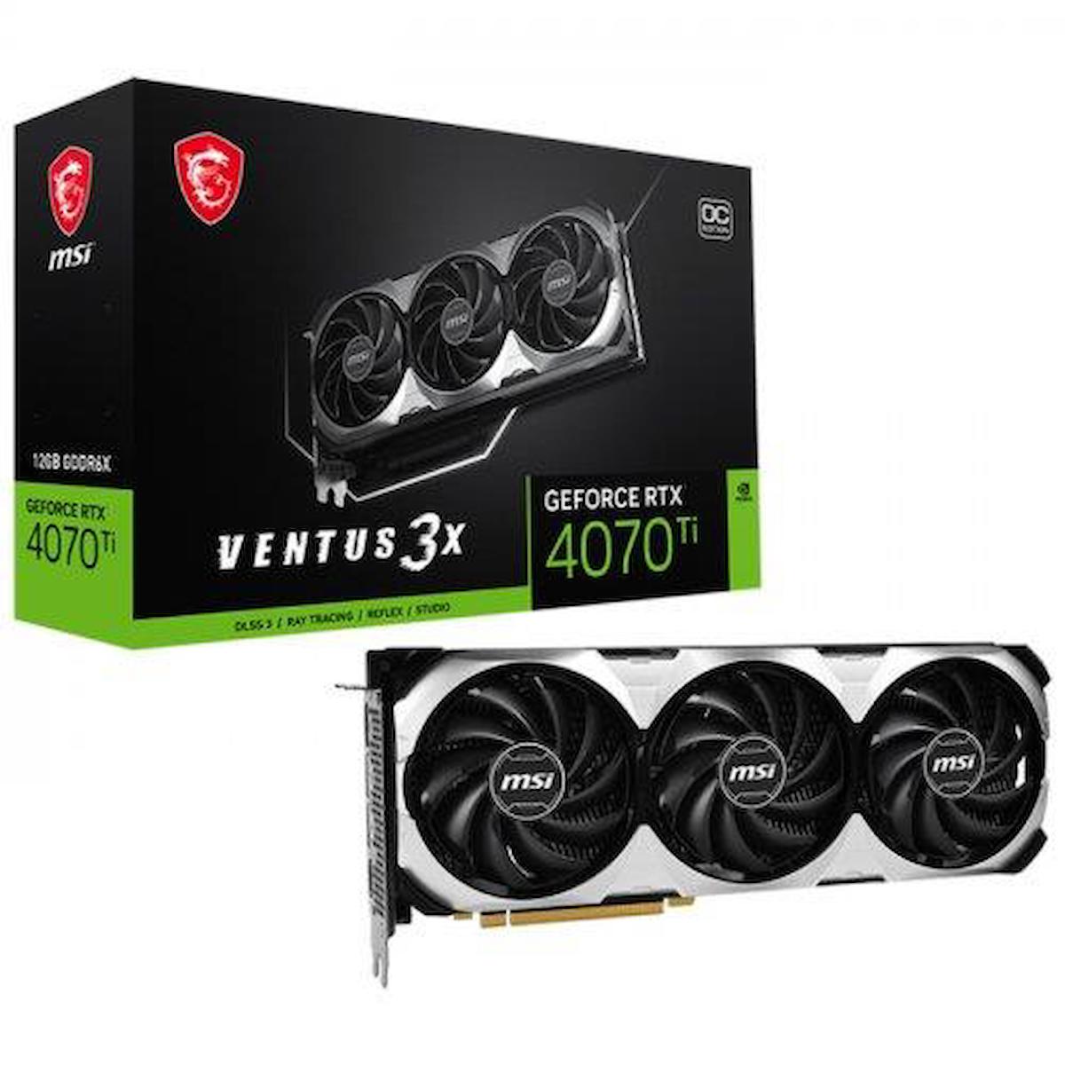 MSI Ventus 3X RTX 4070 Tİ OC 12 GB GDDR6X PCI-Express 4.0 DirectX 12 Ultimate 3 Fanlı 192 Bit Gaming NVIDIA Ekran Kartı