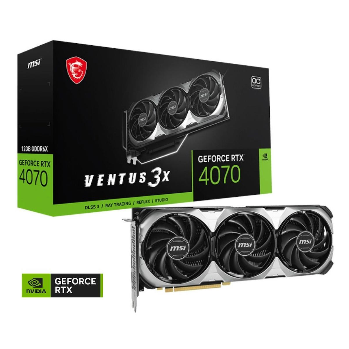 MSI Ventus 3X RTX 4070 OC 12 GB GDDR6X PCI-Express 4.0 DirectX 12 Ultimate 3 Fanlı 192 Bit Gaming NVIDIA Ekran Kartı