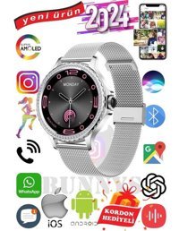 Bunnys HK27 Android 41 mm Metal Kordon Yuvarlak Kadın Akıllı Saat Gümüş