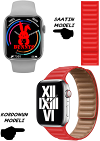 Bunnys Watch 8 Android GPS 45 mm Silikon Kordon Kare Unisex Akıllı Saat Petrol Mavi