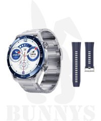 Bunnys DT No 1 Ultra Mate BT Android GPS 46 mm Silikon Kordon Yuvarlak Erkek Sim Kartlı Akıllı Saat Gümüş