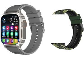 Rabbit Store Watch Tank Pro Android 46 mm Silikon Kordon Kare Erkek Akıllı Saat Gümüş