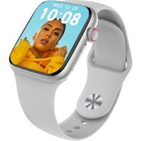 Bunnys Watch 8 Pro Android GPS 45 mm Silikon Kordon Kare Unisex Akıllı Saat Gri