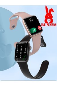 Bunnys DT8 Pro Android GPS 45 mm Silikon Kordon Kare Unisex Akıllı Saat Siyah