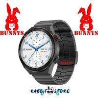 Rabbit Store DT3 Mate 1 Android GPS 45 mm Metal Kordon Yuvarlak Erkek Akıllı Saat Siyah + Kordon Hediye