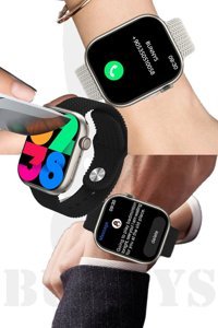 Bunnys Watch 9 Pro Android 45 mm Silikon Örgü Kordon Oval Unisex Akıllı Saat Gümüş