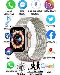 Rabbit Store Watch 8 Ultra Android GPS 49 mm Silikon Kordon Oval Unisex Akıllı Saat Gün Işığı