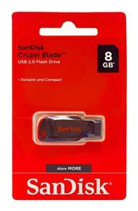 Sandisk Cruzer Blade USB 2.0 Type A 8 GB Flash Bellek Siyah