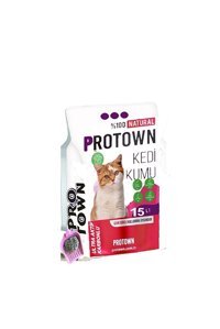 Pro Town Lavanta Kokulu Topaklanan İnce Taneli Aktif Karbonlu Bentonit Kedi Kumu 15 lt