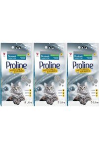 Proline Topaklanan İnce Taneli Aktif Karbonlu Bentonit Kedi Kumu 3x5 lt