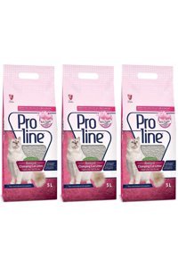 Proline Bebek Pudrası Kokulu Topaklanan İnce Taneli Bentonit Kedi Kumu 3x5 lt
